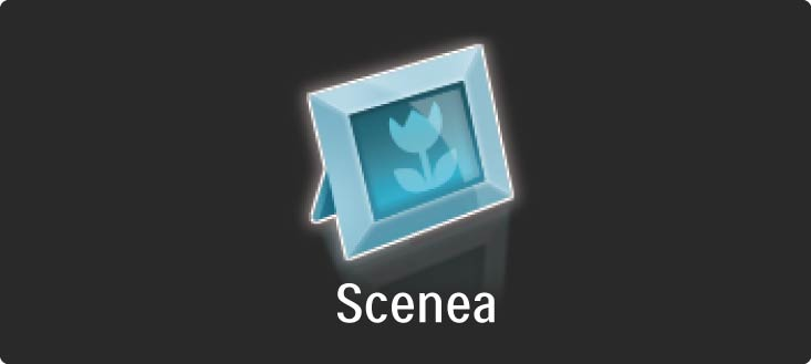 3.4 Scenea A Scenea funkcióval lehetősége van egy fénykép háttérképként történő beállítására. Használja mindehhez fényképgyűjteménye bármelyik darabját.