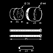 38624/38625 30 mm dlhé chróm 7598005-00 36,75