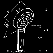 nástenná tyč L = 955 mm kovová nástenná tyč horizontálne a vertikálne nastaviteľný bežec chróm 6564105-00 86,93 RUČNÉ SPRCHY KLUDI A-QA ručná