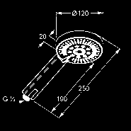 sprchová hlavica Ø 137 mm nastaviteľný sklon 5 (max.
