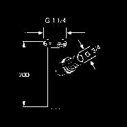 odpadovú vodu z práčky G 1 1/4 x 200 mm chróm 1046205-00 16,06 predlžujúca rúra s O-krúžkom k predĺženiu pre