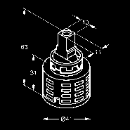 7412900-00 34,11 kartuša 41mm Klinik s keramickými doštičkami podľa DIN EN 817 7459800-00 22,94 kartuša 35