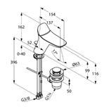 KLUDI AMBA UMÝVADLO KLUDI AMBA umývadlová jednopáková batéria DN 15 trieda prietokového množstva Z s-pointer Cache-perlátor M 24 x 1 keramická kartuša Ø 28 mm odpadová súprava G 1 1/4 stupeň