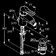 s-pointer perlátor M 24 x 1 odpadová súprava G 1 1/4 chróm 331280562 196,52 BIDET KLUDI MX bidetová jednopáková
