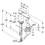 KLUDI OBJEKTA UMÝVADLO KLUDI OBJEKTA umývadlová jednopáková batéria DN10 s-pointer Eco-perlátor M 24 x 1Z trieda prietokového množstva Z odpadová súprava G 1 1/4 chróm 322330575 106,35 Kúpeľňové