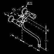prietokového množstva BA otočný výtok 200 mm perlátor M 22 x 1 automatický prepínač: