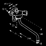 prietokového množstva BA otočný výtok 250 mm perlátor M 22 x 1 automatický prepínač: sprcha/vaňa sprchový vývod G 1/2 S-prípojky G 1/2 x