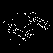 262020515 38,23 KLUDI ŠTANDARD sprchová batéria DN 10 rozpätie 120 mm trieda prietokového
