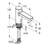 KLUDI ZENTA E elektronický stojančekový ventil DN 15 trieda prietokového množstva Z PCA Cascade perlátor M 24 x 1 magnetický ventil optické zachytenie predmetu elektronický modul dodávka