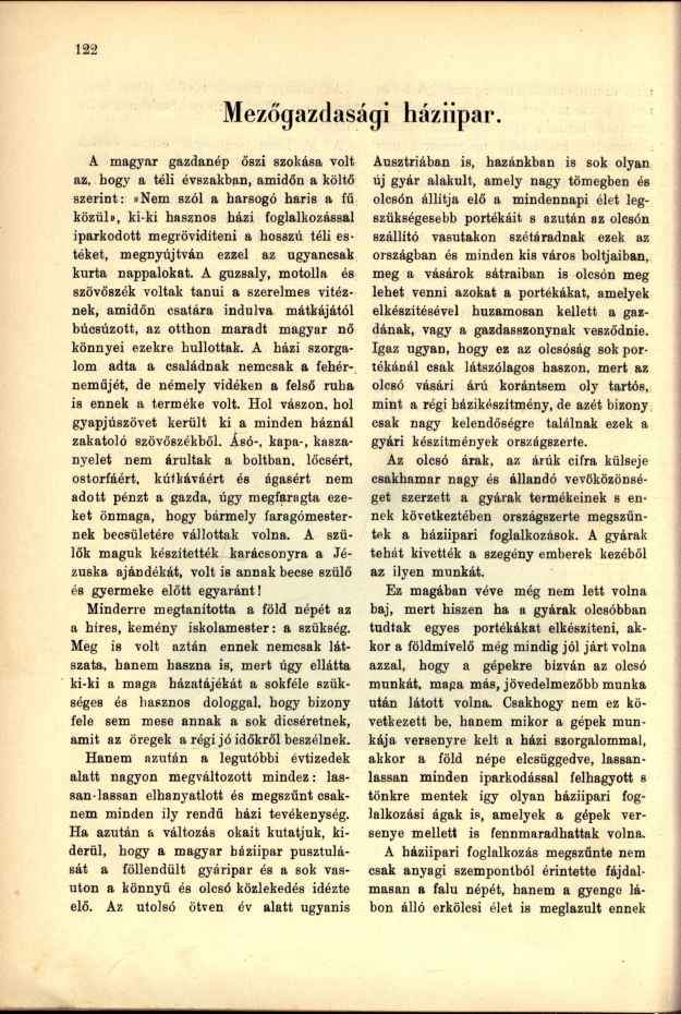 Mezőgazdasági háziipar.