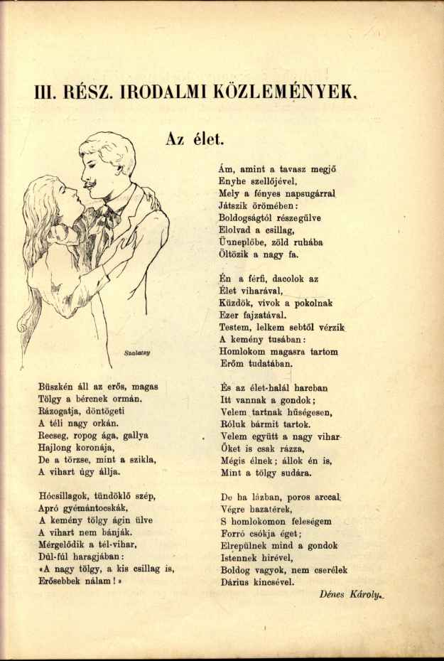 III. RÉSZ. IRODALMI KÖZLEMÉNYEK. élet.