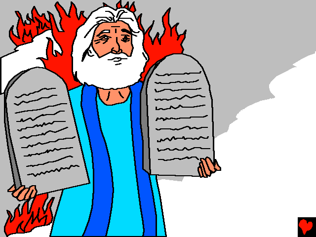 Mózes negyven napig maradt az Istennel a hegyen.