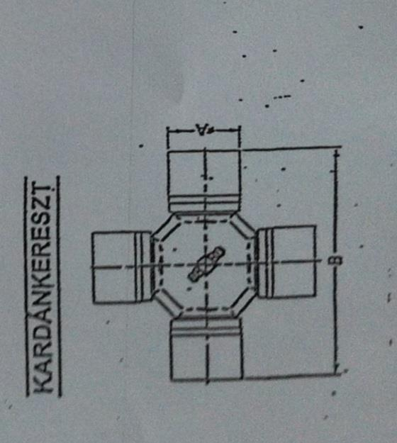 A= csészeátmérő mm B=keresztátmérő mm A javítás műszaki tartalma: A MÁV FKG Kft. időről időre a tulajdonában lévő kardántengelyek bevizsgálását és javítását rendeli meg a Vállalkozótól.