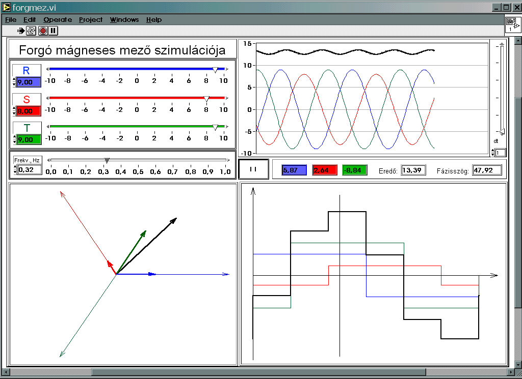 aányos indució effetív étée ülön-ülön is. A szimuláció a Labview pogammal észüljön. A feladat megoldása 1.) A szimuláció ezelőfelülete 2-14.