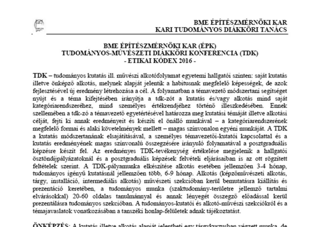 BME Építészmérnöki Kar TDK Tudományos és Művészeti Diákköri Konferencia -  PDF Ingyenes letöltés