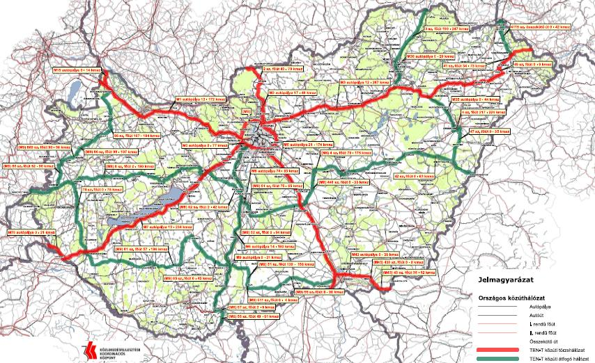 Magyar TEN-T közúthálózat Közlekedési pályák