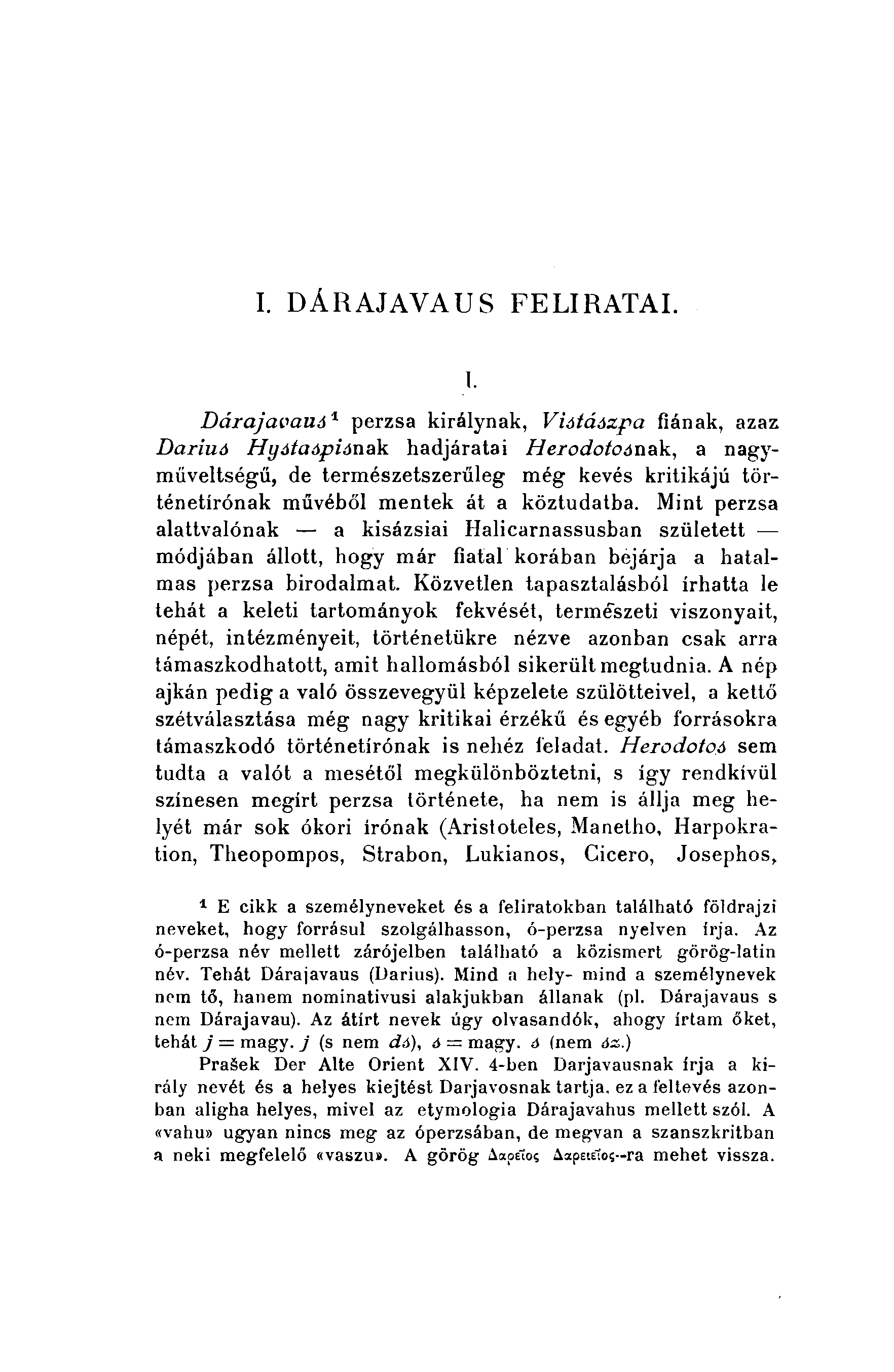 I. DÁRAJAVAU S FELIRATAI. I.