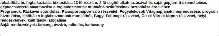 Támogatási program elnevezése: Támogató megnevezése: központi költségvetés Támogatás forrása: önkormányzati költségvetés nemzetközi forrás más gazdálkodó Támogatás időtartama: Támogatási összeg: -