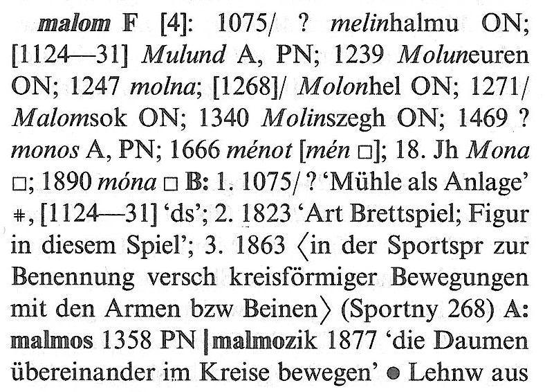 A TESz-ben például a német vonatkozású jövevényszavak esetében az etimológiai bevezető mondat a szűkebb eredetre utal: bajor-osztrák, felnémet, hazai német, erdélyi szász, bécsi német stb.