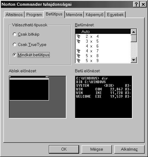 Windows 98 : www.pszfsalgo.hu, : radigyorgy@gmail.com, : 30/644-5111 Csak bitkép Csak TrueType Mindkét betőtípus csak a bitkép betőtípusok. csak a TrueType betőtípusok.