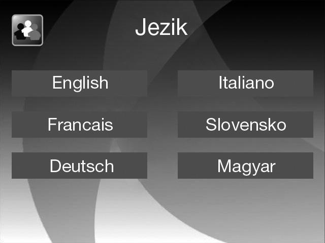 6.9. Nastavitev jezika Jezik menija lahko kadar koli spremenite. V ta namen v glavnem meniju s tipkama / izberite točko»jezik«(language) in izbiro potrdite s tipko ENTER.