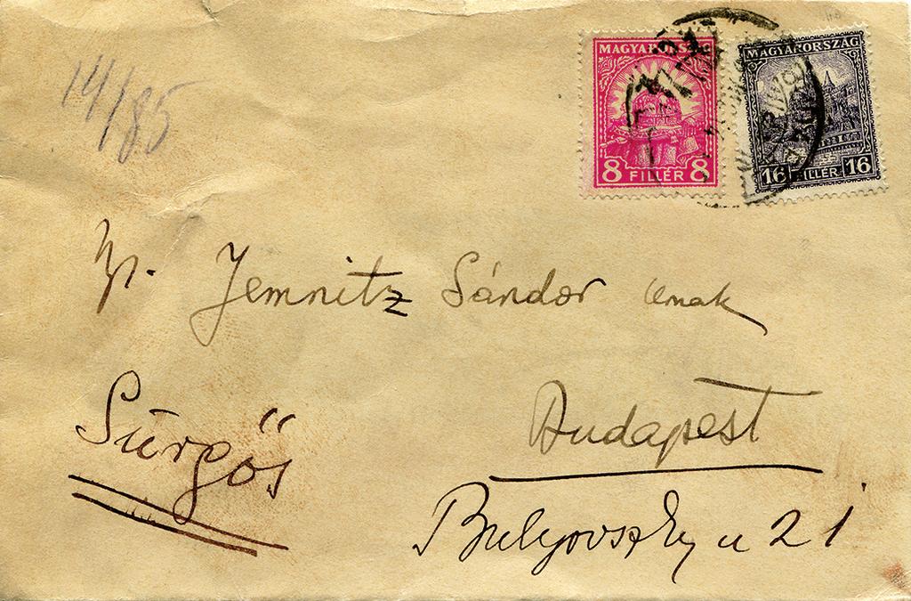 Béla levele Jemnitz Sándornak, Bartók 1926. december 14. Béla Bartók s letter to Sándor Jemnitz, 14 December 1926 Függelék/Appendix 122 1.