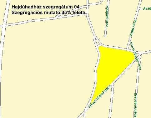 STRATÉGIA 51 A 4. szegregátum Hajdúhadház egyik új szegregált területe. Kiterjedését és népességszámát tekintve a város legkisebb szegregátuma.