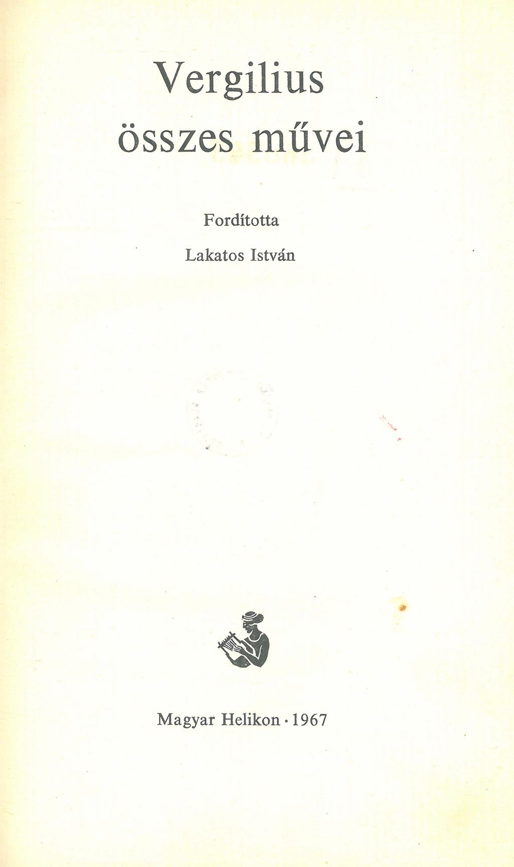Vergilius összes művei Fordította