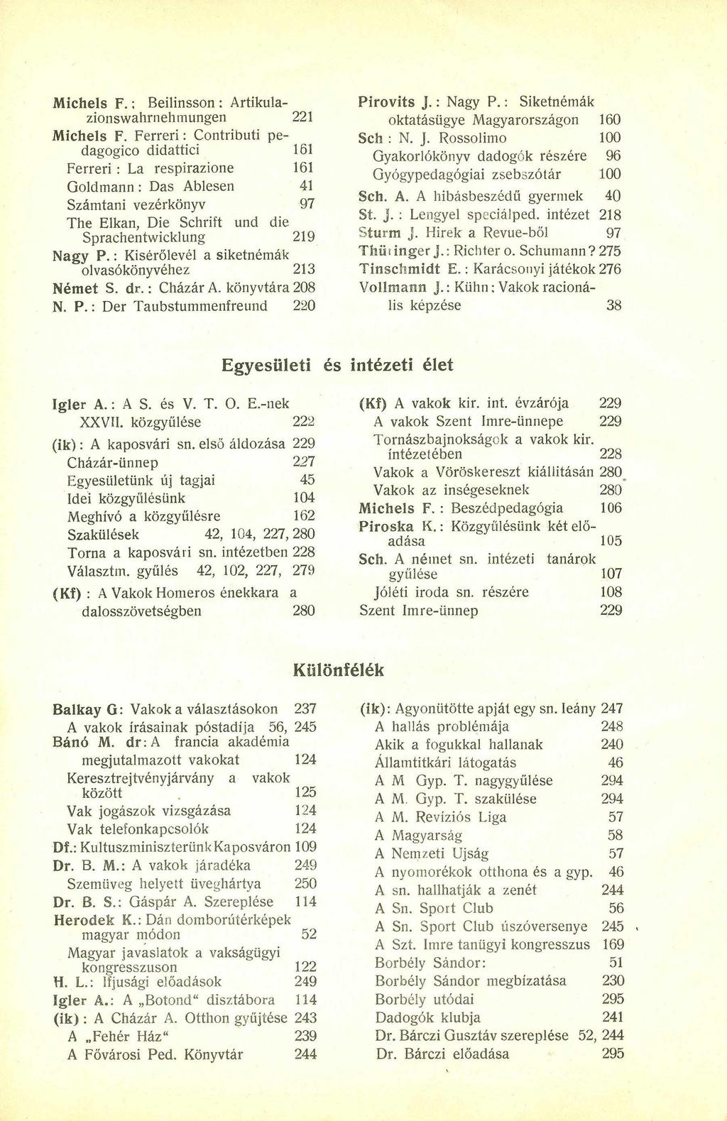 M ichels F. ; Beilinsson : Artikulazionswahrnehrnungen 221 M ichels F.