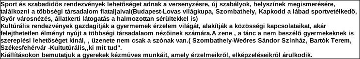 Támogatási program elnevezése: Támogató megnevezése: központi költségvetés Támogatás forrása: önkormányzati költségvetés nemzetközi forrás más gazdálkodó Támogatás időtartama: Támogatási összeg: -