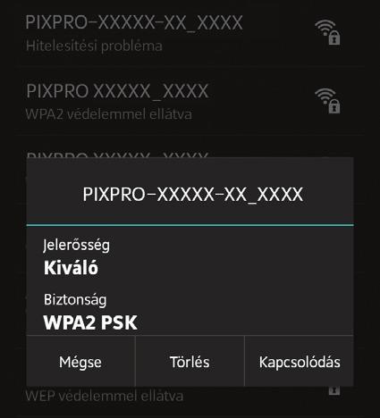 Ha elfelejtette a Wi-Fi kapcsolódási jelszót, az kamera eszközön lévő visszaállítás funkciót használhatja a jelszó visszaállításához (kezdeti jelszó: 12345678).
