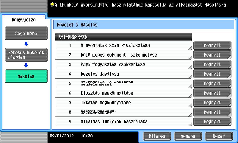 3.7 A segítség funkció
