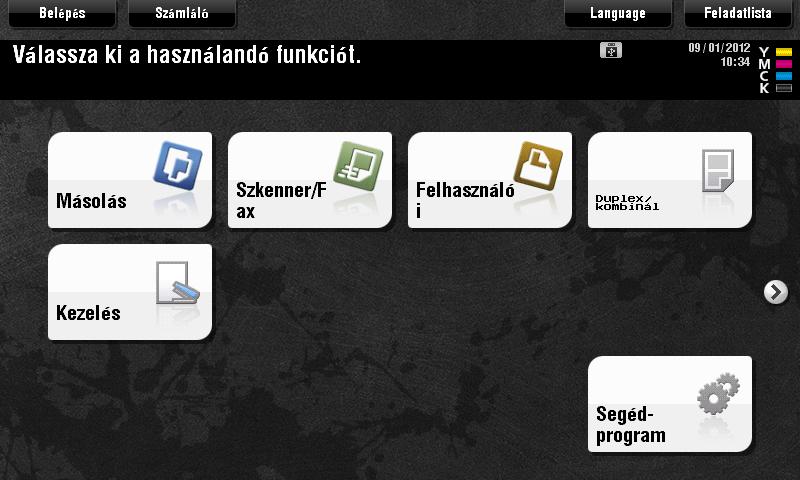 2.5 Érintőmezős kijelző 2 A Főmenü testreszabása Szükség esetén a főmenü