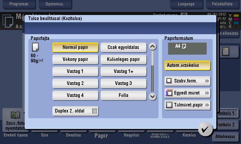 4 Válassza a [#] lehetőséget, majd koppintson a [Tálca
