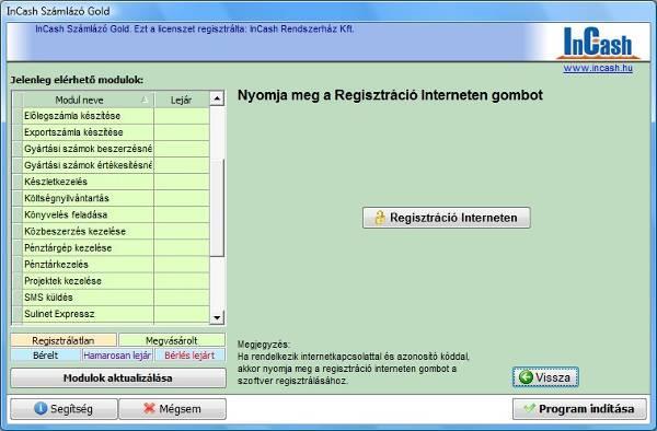 TELEPÍTÉS ÉS ÜZEMBEHELYEZÉS Regisztráció Írja be a CD tkn található 3x6 számjegyből álló aznsító kódt, majd kattintsn a Tvább gmbra: A regisztráció