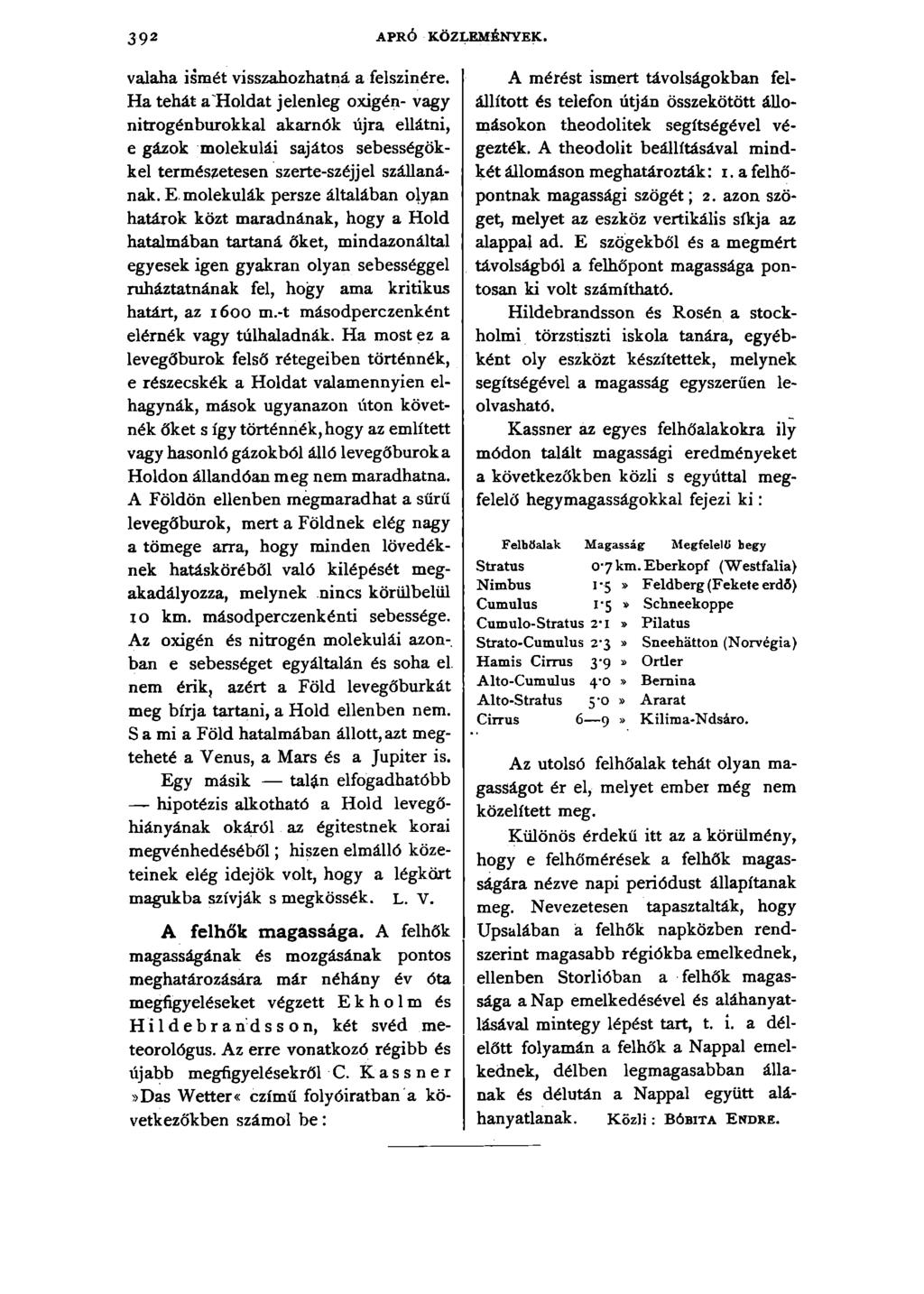 392 APRÓ KÖZLEMÉNYEK. valaha ismét visszahozhatná a felszínére.