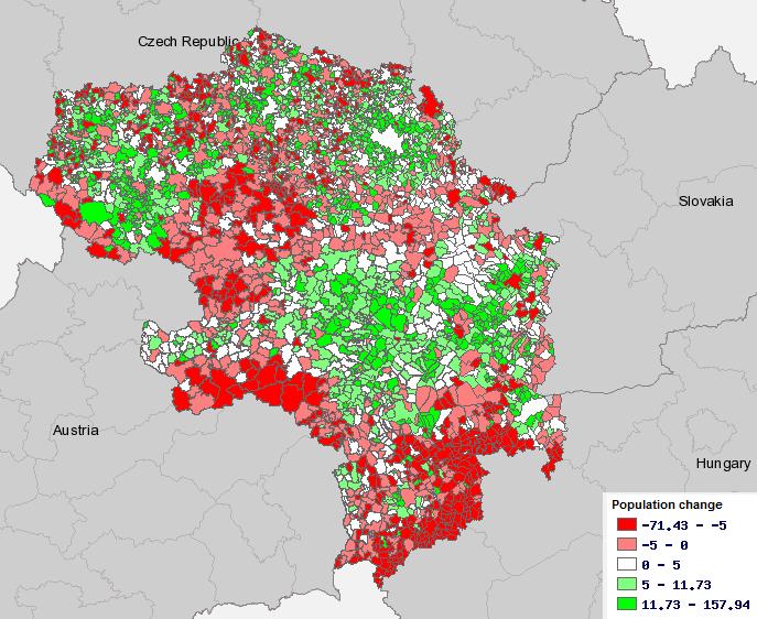 Társadalmi, gazdasági jellemzők Népességváltozás (2002-2012)