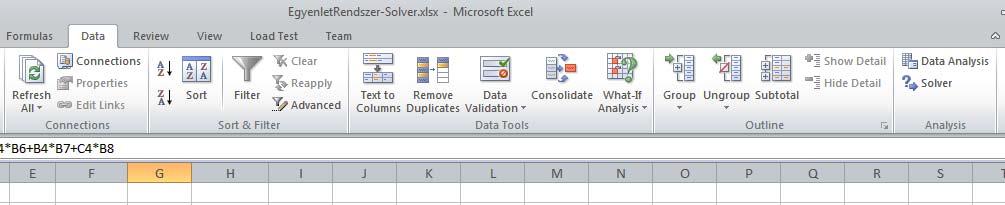 Egyenletrendszerek és optimalizálási feladatok megoldása Excelben a Solver  segítségével - PDF Ingyenes letöltés