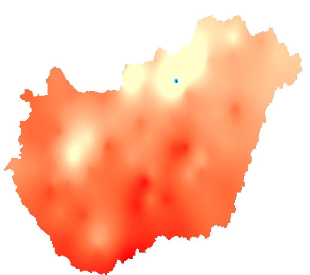 Léghmérséklet A március havi középhmérséklet -0,7 C (Kékestet) és 6,9 C (Hercegszántó) [Bács- Kiskun m.