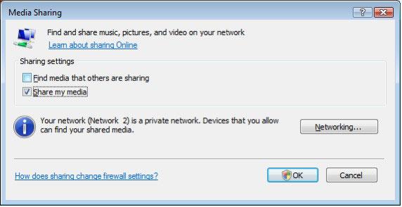 megosztása) lehetőséget. Állítsa a Network discovery (Hálózat felderítése) lehetőséget On (Be) állásba. Állítsa a File sharing (Fájlmegosztás) lehetőséget On (Be) állásba.