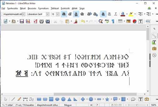 A számítógépes szabványosításon túl rovásírás konferencia 4. kép: Összerovásos írás a LibreOffice-ban Szerencsére a legtöbb levelező program pl.