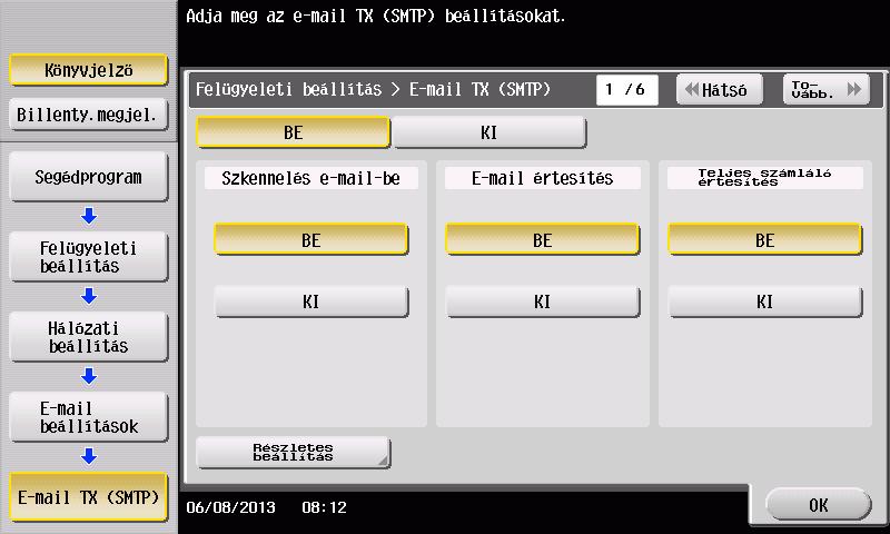 2 Koppintson az [E-mail TX (SMTP)] elemre.