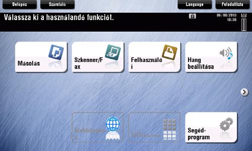 2 Az érintőmezős kijelző kezelése A készülékre szerelt