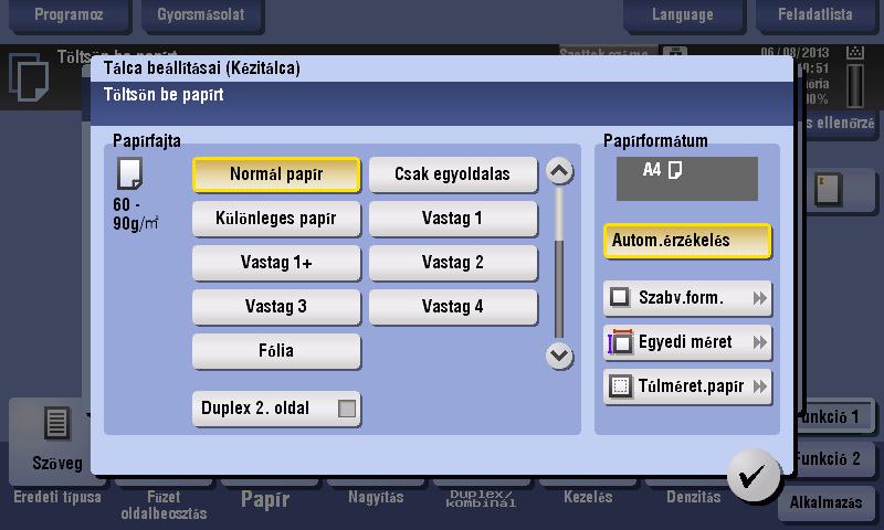 4 Válassza a [#] lehetőséget, majd koppintson a [Tálca