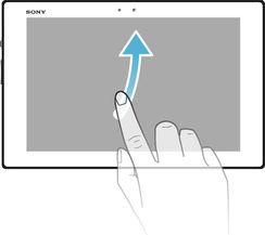 Csúsztató ujjmozdulatok Lista görgetése felfelé vagy lefelé Görgetés balra vagy jobbra, például a kezdőképernyő paneljei között Csúsztató ujjmozdulatok Gyorsan görgethet például egy listában vagy