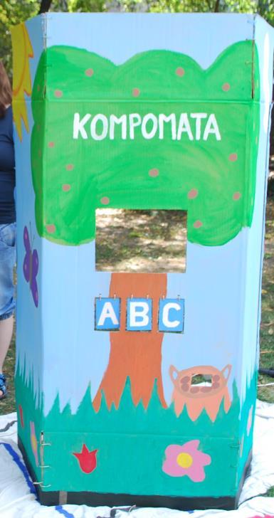 Játékok komposzt témakörben Eszközeink a Kompomata egy játék-gép, mely kérdéseket tesz fel, helyes válasz esetén pedig apró ajándékot ad.