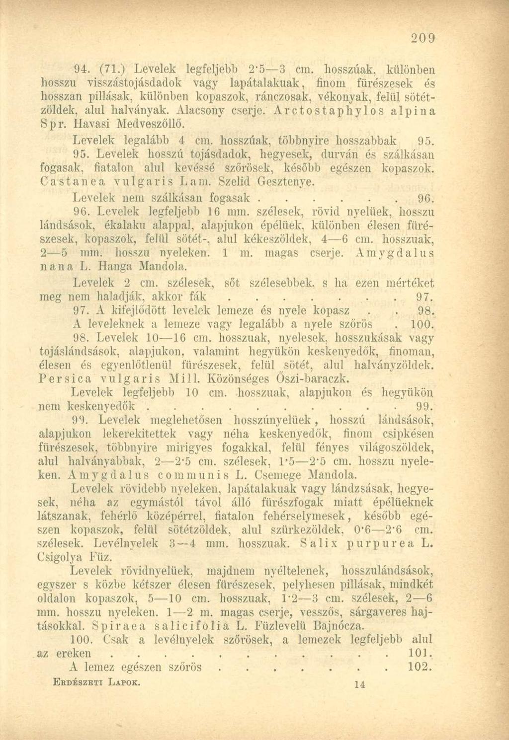 94. (71.) Levelek legfeljebb 2-5 3 cm.