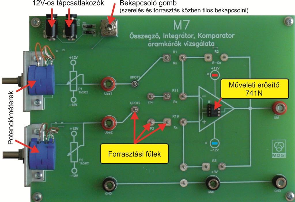 2db 12V-os tápegység 4. Digitális feszültségmérő 5. Digitális oszcilloszkóp 1.