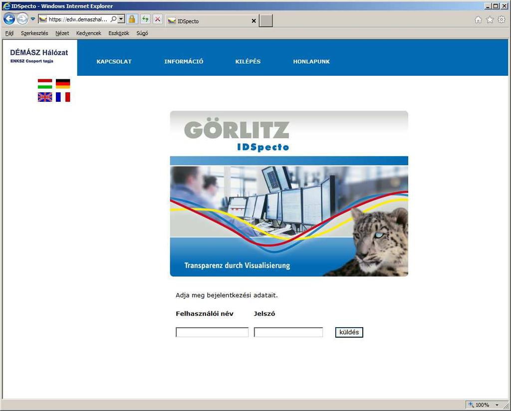 2. Az IDSpecto Webclient felülete 2.1. Nyitóoldal Az IDSpecto internetes modulja a központi munkaterületből, a fejlécből és a képernyő bal oldalán lévő navigációs sávból áll.