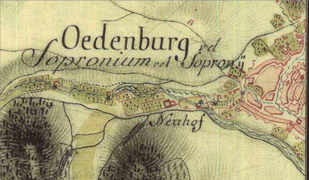 katonai felmérésen már látható a Neuhof nevezetű major, ami a külső városfalon kívül, védtelen állt a Rák-patak jobb partján.
